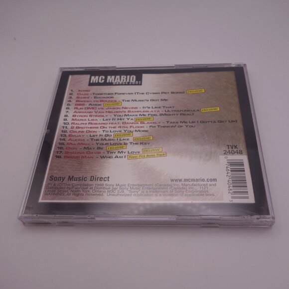 Vintage Sony Music Direct MC MARIO DANCE 2001 TVK 24048 CD 0 74642 40482 3 - Picture 4 of 13